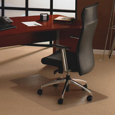 Floortex Low/Med Pile Rectangular Chairmat w/Lip