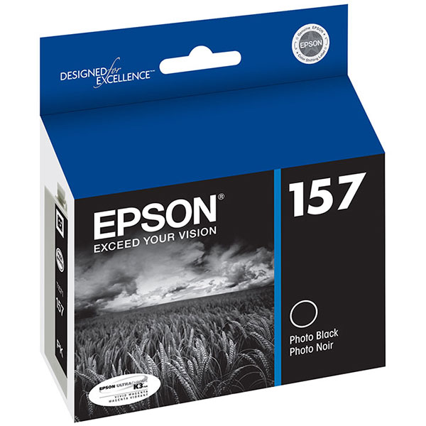 Epson T157120 (Epson 157) Photo Black OEM UltraChrome K3 Ink Cartridge