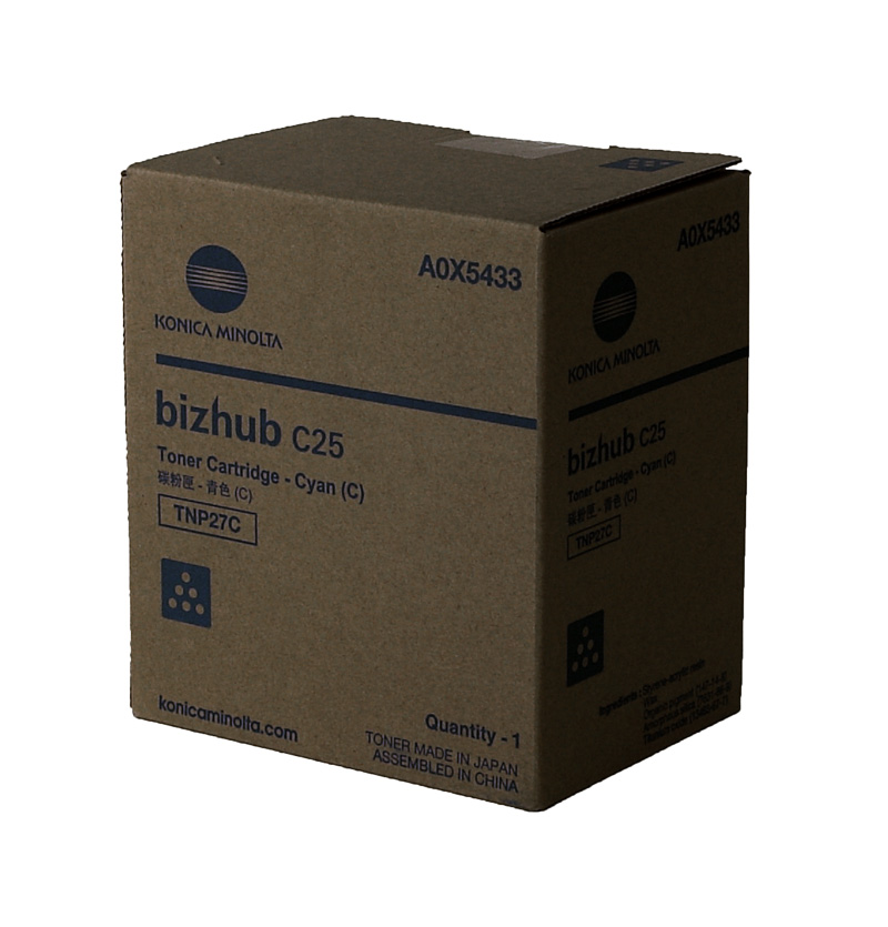 Konica Minolta A0X5433 (TNP27C) Cyan OEM Toner Cartridge