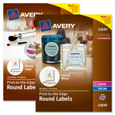 Avery Print-to-edge Glossy Round Labels