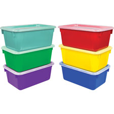 Storex Ind. Clear Lid Small Cubby Bin