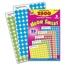 Trend superSpots Neon Smiles Stickers Variety Pack