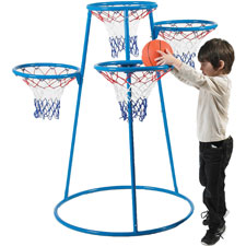 Children's Fact. 4-hoop Basketball Stand