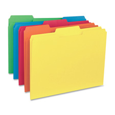 Bus. Source 1/3-cut Colored Interior File Folders