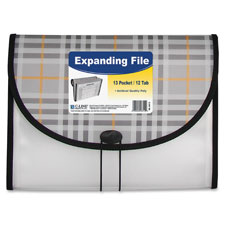 C-Line 13-pocket Letter Size Plaid Expanding File