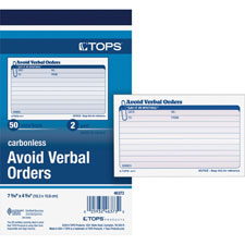 Tops Avoid Verbal Orders Book