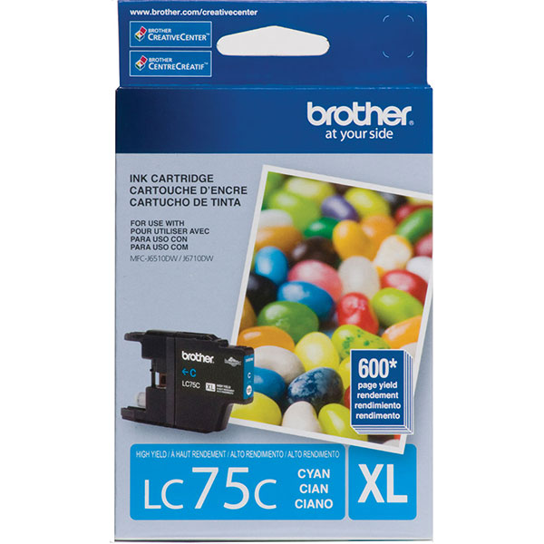 Brother LC-75C Cyan OEM Inkjet Cartridge