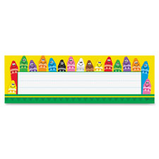 Trend Colorful Crayons Name Plates