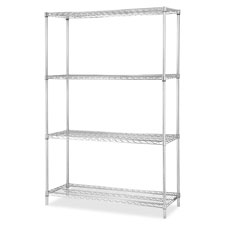 Lorell Industrial Chrome Wire Shelving Starter Kit