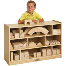 Early Childhood Res. Birch 36" Block Storage Cart