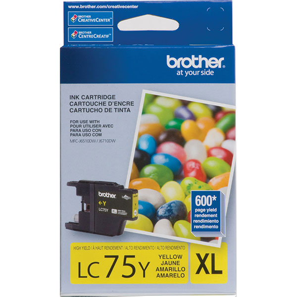 Brother LC-75Y Yellow OEM Inkjet Cartridge