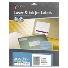 Maco Assorted Laser/Inkjet File Folder Labels