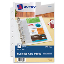 Avery 7-Hole Punched Small Business Card Pages