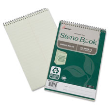 SKILCRAFT Gregg Ruled Recycled Steno Notebook