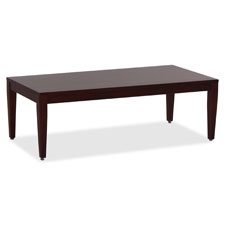 Lorell Mahogany Finish Solid Wood Coffee Table