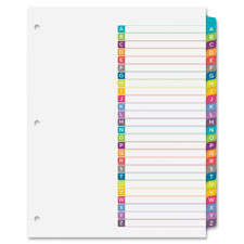 Avery A-Z Arched Tab Custom TOC Dividers Set