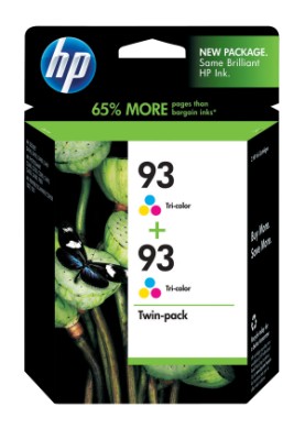 HP CC581FN (HP 93) Tri-Color OEM Inkjet Cartridge (2 pk)