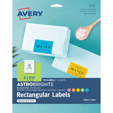Avery Astrobrights Color Easy Peel Labels
