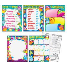 Trend PreK-3 Owl-Stars Basic Learning Charts Combo