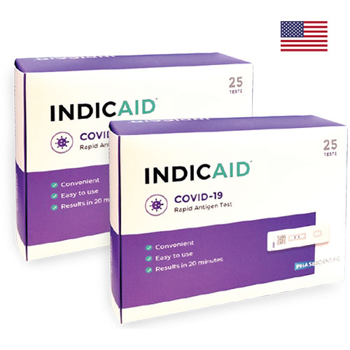 IndicAid Point-Of-Care Rapid Antigen Test Kits  (2 x 500 kits per case/order @ $9.29 per kit)