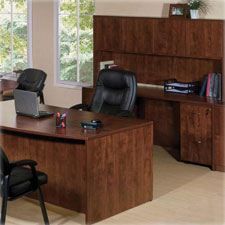 Lorell Essentials Series Cherry Laminate Desking