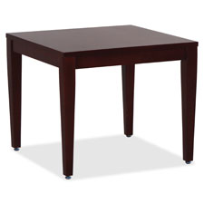 Lorell Mahogany Finish Solid Wood Corner Table