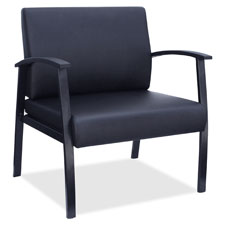 Lorell Big & Tall Black Leather Guest Chair