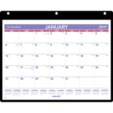 AT-A-GLANCE 3-hole Monthly Desk/Wall Calendar