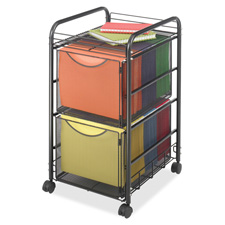 Safco Onyx Double File Drawer Mesh Cart