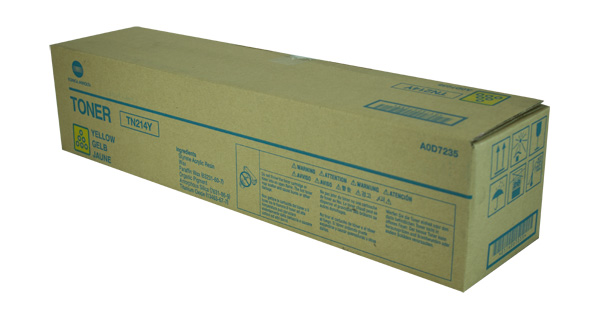 Konica Minolta A0D7235 (TN-214Y) Yellow OEM Toner Cartridge