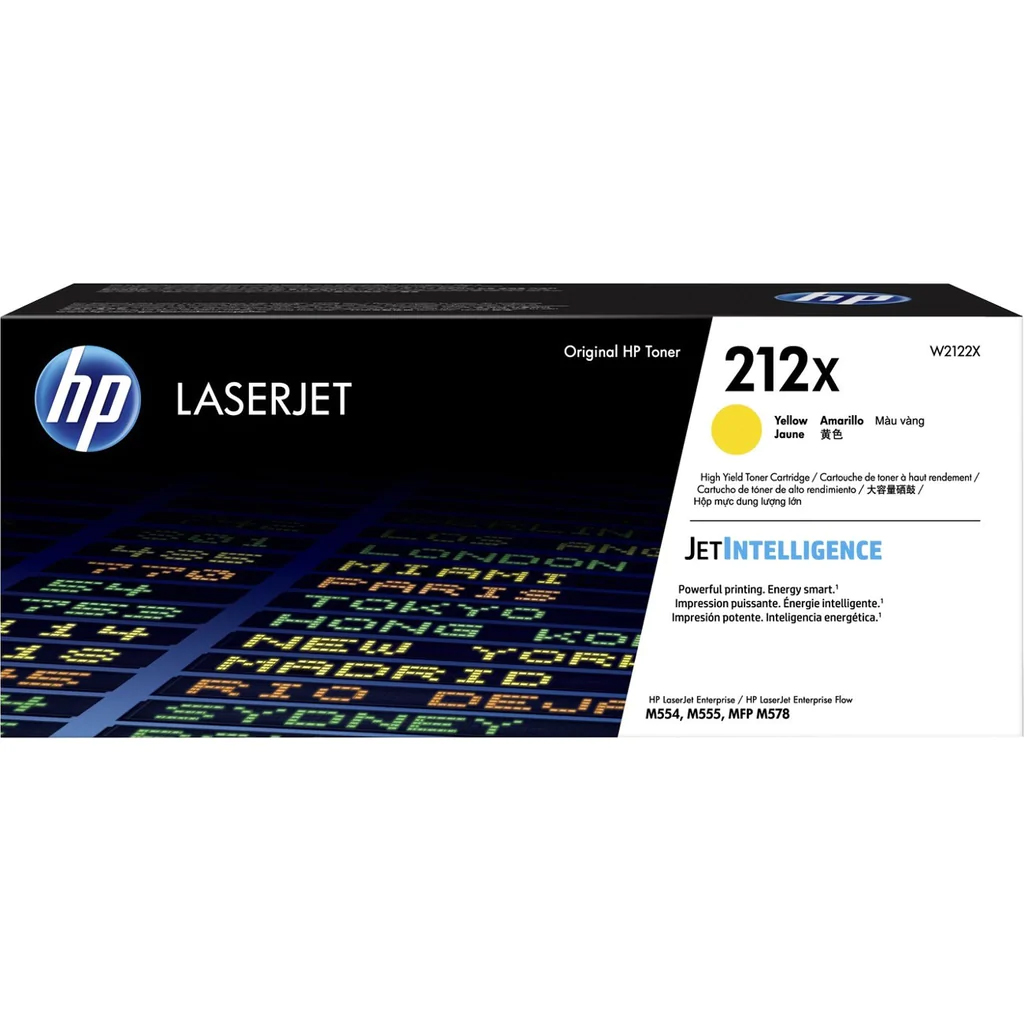 HP W2122X (HP 212X) OEM High Yield Yellow Toner Cartridge