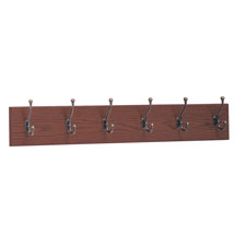 Safco 6-Hook Wood Wall Rack