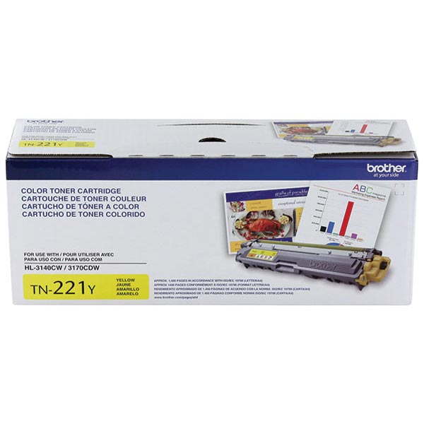 Brother TN-221Y Yellow OEM Toner Cartridge