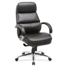 Lorell Black Leather High-back Chair