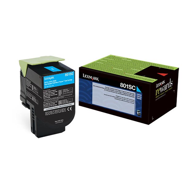 Lexmark 80C1SC0 Cyan OEM Toner Cartridge