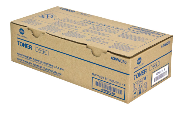 Konica Minolta A3VW030 Black OEM Toner Cartridge (2/Case)