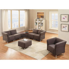 Lorell Fuze Modular Lounge Srs Brown Guest Seating