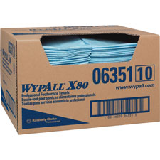 Kimberly-Clark WypAll X80 Blue Foodservice Towels