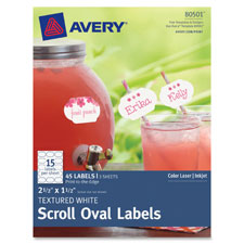Avery Textured Scroll Oval Labels