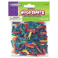 Chenille Kraft WoodCrafts Bright Mini Clothespins
