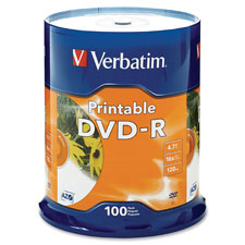 Verbatim White Inkjet Printable DVD-R Spindle