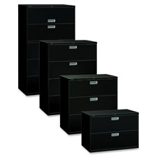 HON Brigade Srs Locking Drawer Black Lateral Files