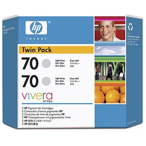 HP CB342A (HP 70) Light Gray OEM Ink Cartridge (twin pk)