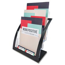 Deflecto 3-tier Black Literature Holder