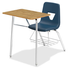 Lorell Rectangular Med Oak Top Student Combo Desk