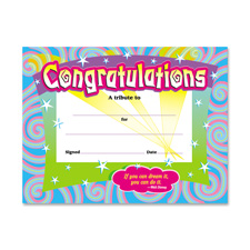 Trend Congratulations/Swirls Award Certificates