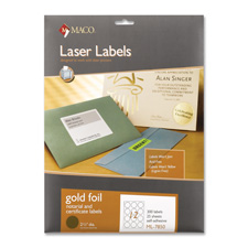 Maco Round Gold Foil Laser Labels