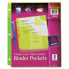 Avery Corner Lock Three Pocket Binder Pockets