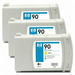 HP C5085A (HP 90) Yellow OEM Ink Cartridge (3 pk)