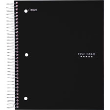 Mead Five Star Wirebound Black 5-subject Notebook